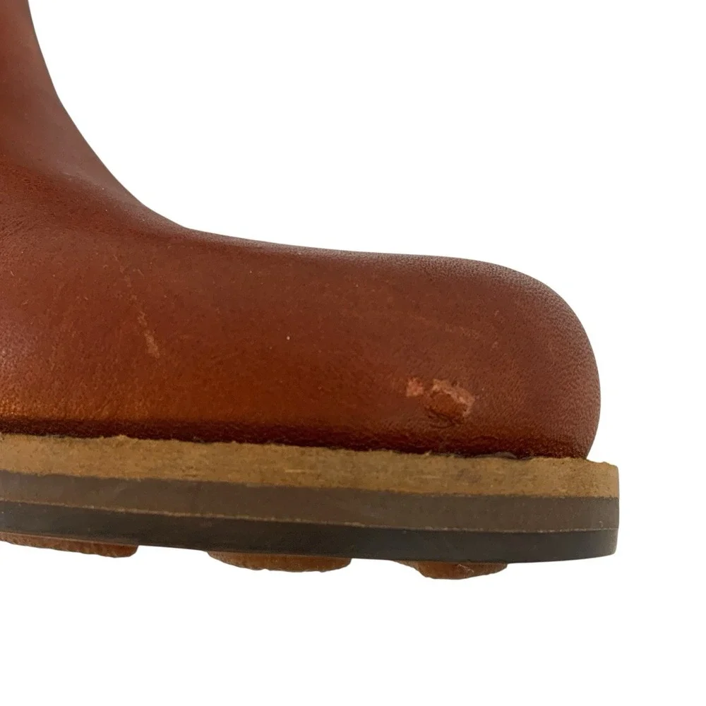 Patagonia ADDIE Rider Leather & Canvas Tall Boots Brown Size‎ 7 Equestrian Zip